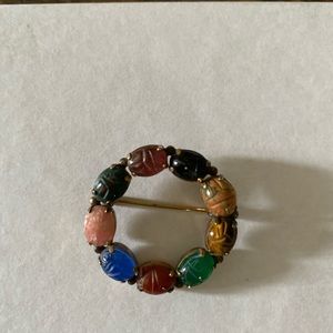 Vintage Van Dell 12k Gold Filled Scarab Brooch Pin